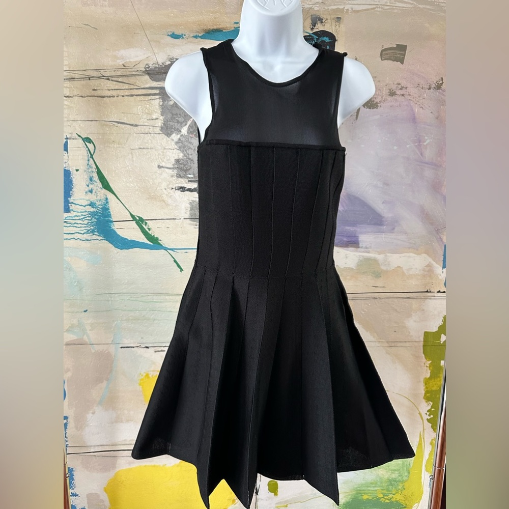 CHRISTIAN DIOR BLACK MINI FLARE DRESS